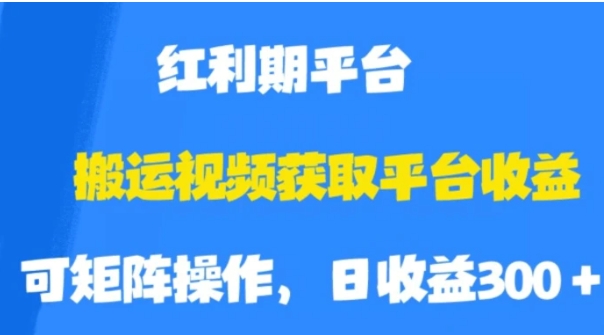 搬运视频获取平台收益，平台红利期，附保姆级教程【揭秘】-财仔梦想资源网