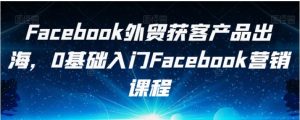 Facebook外贸获客产品出海，0基础入门Facebook营销课程-财仔梦想资源网