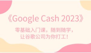 《Google Cash 2023》零基础入门课，随到随学，让谷歌公司为你打工！-财仔梦想资源网