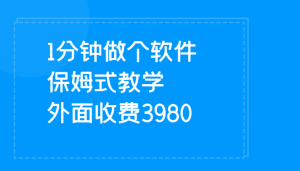 1分钟做个软件 有人靠这个已经赚100W 保姆式教学 外面收费3980-财仔梦想资源网
