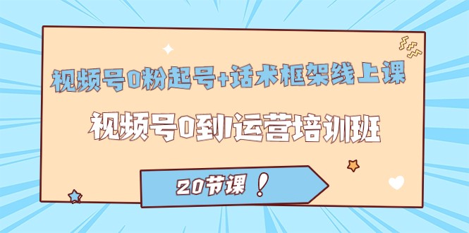 视频号·0粉起号+话术框架线上课：视频号0到1运营培训班-财仔梦想资源网