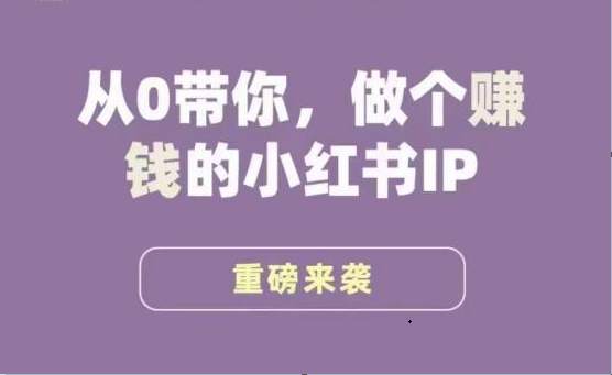 小红书运营大宝典，从0带你做个赚钱的小红书IP-财仔梦想资源网