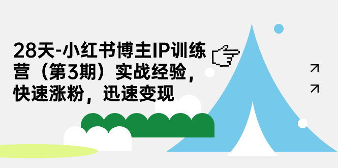 28天-小红书博主IP训练营实战经验，快速涨粉，迅速变现-财仔梦想资源网