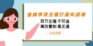 金牌带货主播打造实战课：百万主播 不可追，高效复制 是王道-财仔梦想资源网