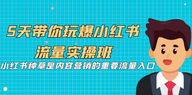 5天带你玩爆小红书流量实操班，小红书种草是内容营销的重要流量入口-财仔梦想资源网