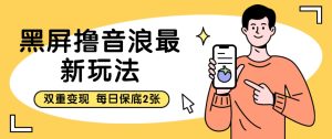 黑屏撸音浪最新玩法 双重变现 每日保底2张-财仔梦想资源网