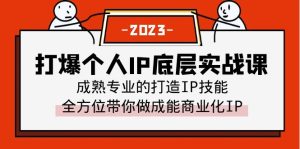 打爆·个人IP底层实战课，成熟专业的打造IP技能 全方位带你做成能商业化IP-财仔梦想资源网