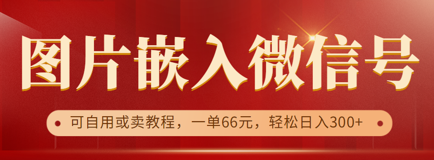 利用信息差操作，图片嵌入微信号，可自用或卖教程，一单66元，轻松日入300+-财仔梦想资源网