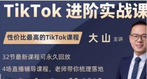 大山《TikTok进阶实战课》账号详解，流量运营，实战变现-财仔梦想资源网