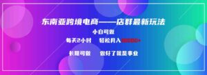 （9060期）东南亚跨境电商店群新玩法2—小白每天两小时轻松10000+-财仔梦想资源网