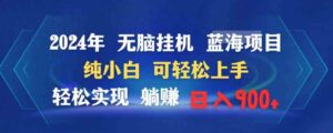 （9096期）2024年无脑挂机蓝海项目纯小白可轻松上手轻松实现躺赚日入900+-财仔梦想资源网