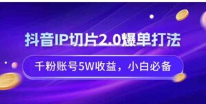 （9132期）抖音IP切片2.0爆单打法，千粉账号5W收益，小白必备-财仔梦想资源网