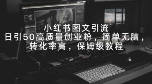 （9040期）小红书图文引流，日引50高质量创业粉，简单无脑，转化率高，保姆级教程-财仔梦想资源网
