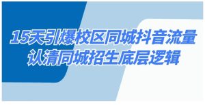15天引爆校区同城抖音流量，认清同城招生底层逻辑-财仔梦想资源网