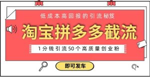 淘宝拼多多电商平台截流创业粉只需要花上1分钱，长尾流量至少给你引流50粉-财仔梦想资源网