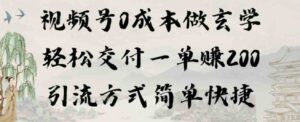 （9216期）视频号0成本做玄学轻松交付一单赚200引流方式简单快捷（教程+软件）-财仔梦想资源网