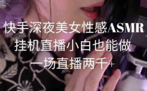 （9243期）快手深夜美女性感ASMR挂机直播，小白也能做，一场直播两千+-财仔梦想资源网