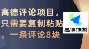 （9306期）高德评论项目，只需要复制粘贴，一条评论8块-财仔梦想资源网