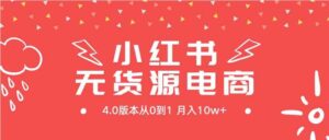 （9317期）小红书无货源新电商4.0版本从0到1月入10w+-财仔梦想资源网