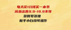 （9695期）每天花1分钱买一本书，闲鱼出售9.9-19.9不等，多账号多撸新手小白均可操作-财仔梦想资源网