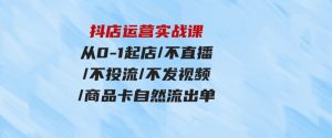 （9705期）抖店运营实战课：从0-1起店/不直播/不投流/不发视频/商品卡自然流出单-财仔梦想资源网
