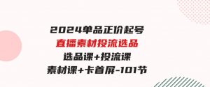 （9718期）2024单品正价起号，直播素材投流选品，选品课+投流课+素材课+卡首屏-101节-财仔梦想资源网