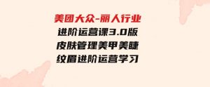 （9740期）美团大众-丽人行业进阶运营课3.0版，皮肤管理美甲美睫纹眉进阶运营学习-财仔梦想资源网