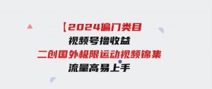 （9774期）【2024偏门类目】视频号撸收益，二创国外极限运动视频锦集，流量高易上手-财仔梦想资源网