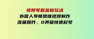 视频号掘金新玩法，外国人导师思维视频制作，流量爆炸，0其础快速起号-财仔梦想资源网
