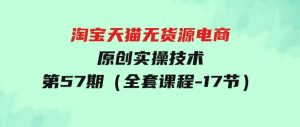 淘宝天猫无货源电商-原创实操技术第57期（全套课程-17节）-财仔梦想资源网