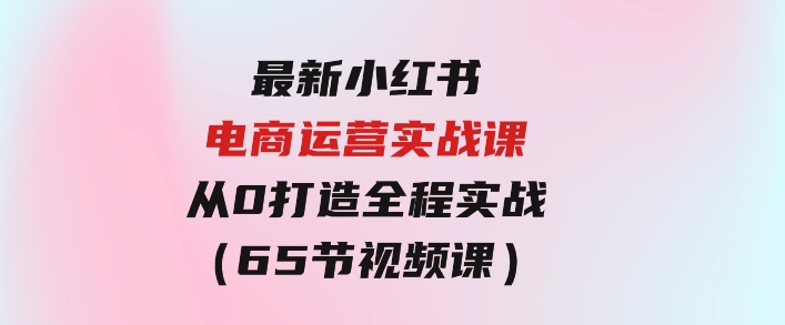 最新小红书·电商运营实战课，从0打造全程实战（65节视频课）-财仔梦想资源网