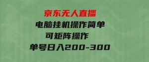 京东无人直播，电脑挂机，操作简单，懒人专属，可矩阵操作单号日入200-300-财仔梦想资源网