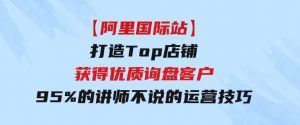 【阿里国际站】打造Top店铺-获得优质询盘客户，95%的讲师不说的运营技巧-财仔梦想资源网