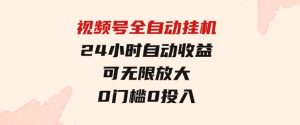 视频号全自动挂机，24小时自动收益，可无限放大，0门槛0投入-财仔梦想资源网