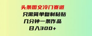 头条图文冷门赛道只需简单复制粘贴几分钟一条作品日入300+-财仔梦想资源网
