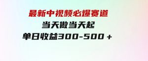 最新中视频必爆赛道，当天做当天起，单日收益300-500＋！-财仔梦想资源网