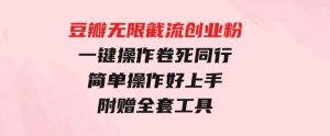 豆瓣无限截流创业粉，一键操作，卷死同行，简单操作好上手附赠全套工具-财仔梦想资源网