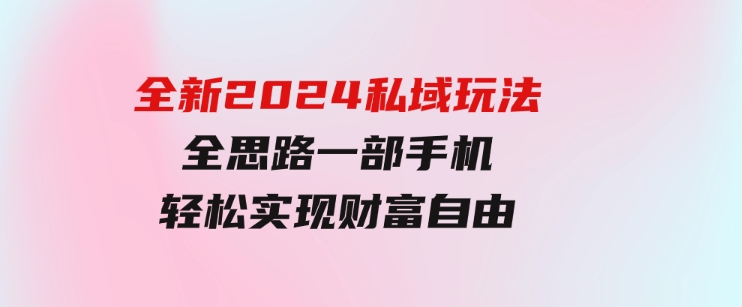 全新2024私域玩法全思路一部手机轻松实现财富自由-财仔梦想资源网