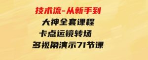 技术流-从新手到大神全套课程，卡点运镜转场多视角演示通俗易懂-71节课-财仔梦想资源网