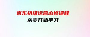 京东初级运营必修课程，从零开始学习-财仔梦想资源网
