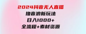 2024抖音无人直播撸音浪新玩法日入1000+全流程+素材资源-财仔梦想资源网