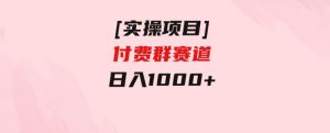 [实操项目]付费群赛道，日入1000+-财仔梦想资源网