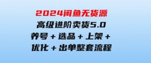 2024闲鱼无货源高级进阶卖货5.0，养号＋选品＋上架＋优化＋出单整套流程-财仔梦想资源网
