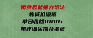 闲鱼最新暴力玩法，靠低价渠道单日收益1000+，附详细实操及渠道-财仔梦想资源网