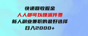 快递回收掘金，人人都可以赚派件费，新人副业兼职的最好选择，日入2000+-财仔梦想资源网