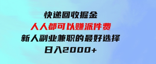 快递回收掘金，人人都可以赚派件费，新人副业兼职的最好选择，日入2000+-财仔梦想资源网