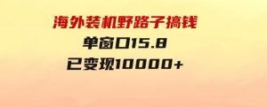 海外装机，野路子搞钱，单窗口15.8，已变现10000+-财仔梦想资源网