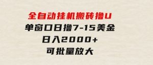 全自动挂机搬砖撸U，单窗口日撸7-15美金，日入2000+，可个人操作，工作…-财仔梦想资源网