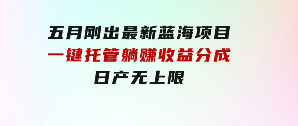 五月刚出最新蓝海项目一键托管躺赚收益分成日产无上限-财仔梦想资源网