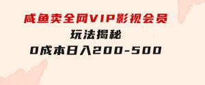 咸鱼卖全网VIP影视会员，玩法揭秘，0成本日入200-500-财仔梦想资源网